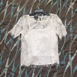 NWOT white lace top